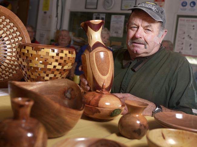 Townsville Area Woodturners Club vice president Keith Smith. The club is part of the Townsville Bulletin's 100 Clubs feature. PICTURE: MATT TAYLOR.