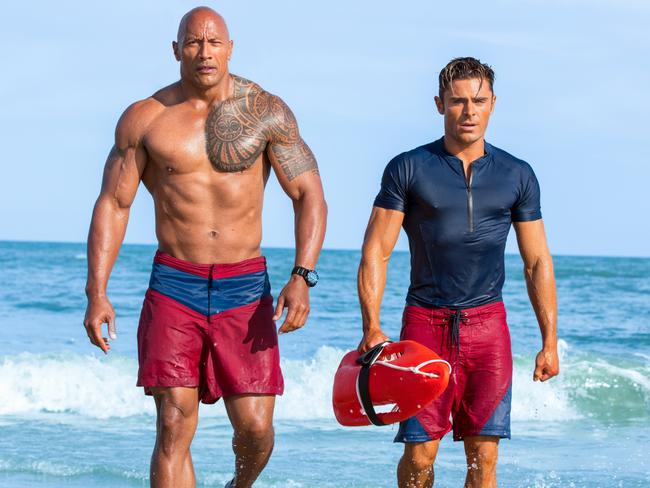 Dwayne Johnson and Zac Efron are the sex objects in the film adaptation. Picture: Frank Masi