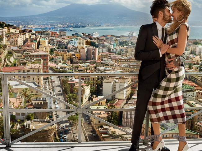 Gigi Hadid and Zayn Malik for the May 2016 issue of Vogue US. Picture: Mario Testino/Vogue