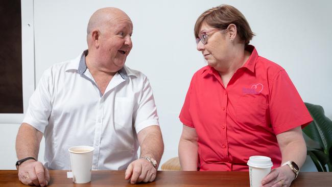 George Lawrence-Brown with McGrath breast care nurse Catherine Peter. Picture: Chris Pavlich