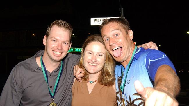 Justin Stainton, Jenny Mitchell & Garry Smedley in Flinders Street East Picture: Bryan Lynch ad036015