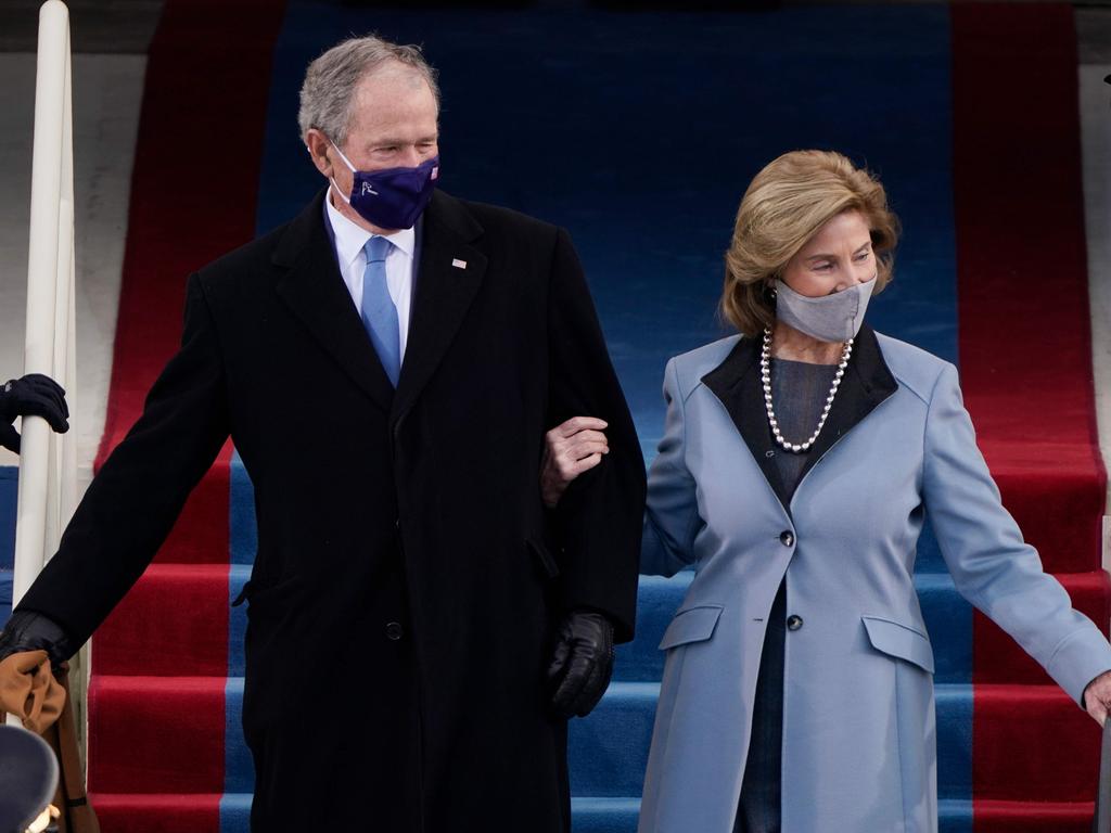 Former Republican President George W. Bush and his wife Laura attended the swearing-in ceremony. Picture: AFP