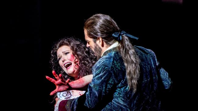 A rehearsal of Opera Australia's Lucia Di Lammermoor at the Sydney Opera House. starring Australian soprano Jessica Pratt, left. Picture: Peter Derrett