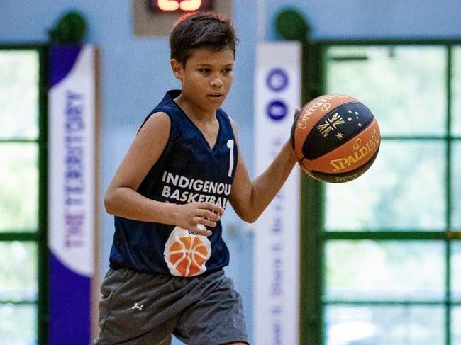 Eddie Gunderson has impressed with his three-point and mid-range shooting for Damabila in the Indigenous Community Basketball League. Picture: Celina Whan