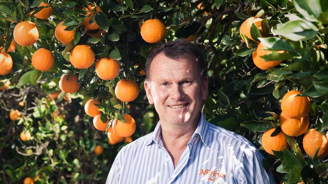 Nippy’s managing director Jeff Knispel at an orchard near Wakerie in South Australias Riverland.