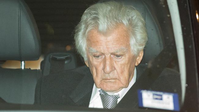 Mr Hawke was driven to a function. Picture: Mark Stewart