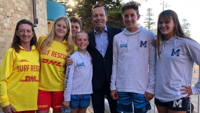 Tony Abbott with members of the club