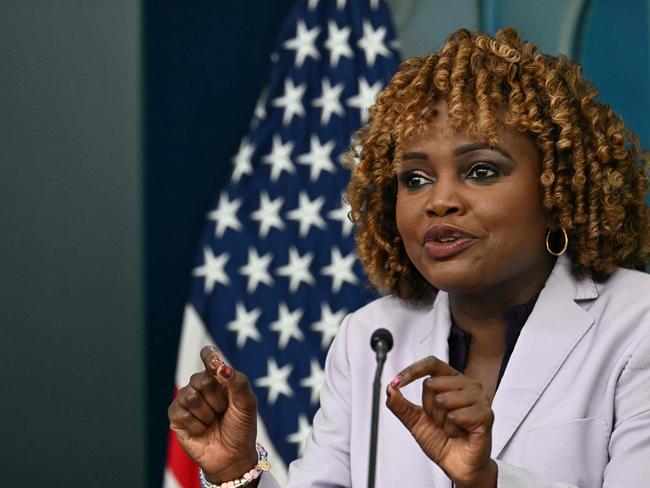 White House Press Secretary Karine Jean-Pierre had a fiery exhange with reporters. Picture: AFP