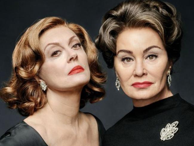 Susan Sarandon is Bette Davis and Jessica Lange is Joan Crawford in the TV series Feud: Bette and Joan. Picture: Supplied