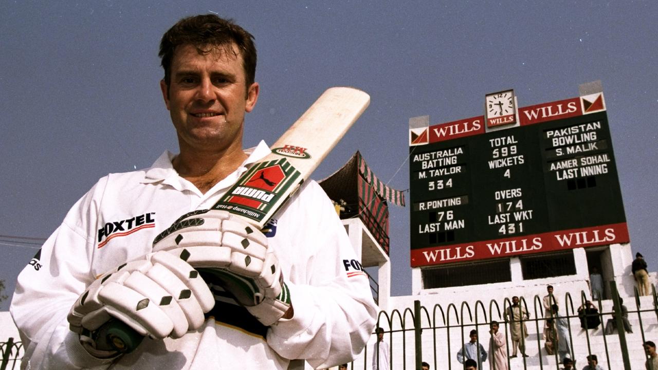 Taylor of Australia after his record score innings in the Second Test against Pakistan. Ben Radford /Allsport