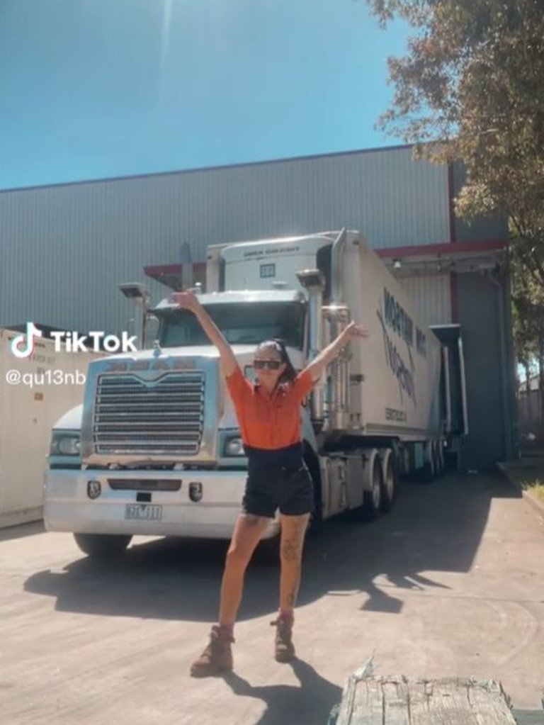 She has a strong TikTok following after documenting life on the road. Picture: TikTok/qu13nb
