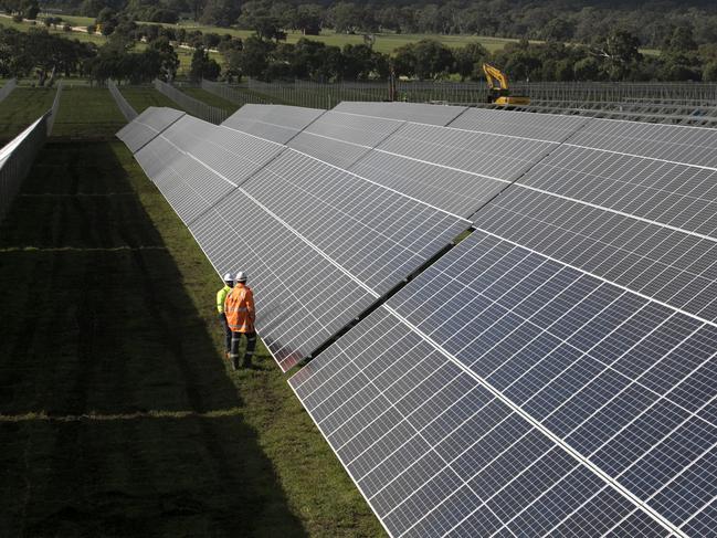 A new solar farm is being constructed at Melbourne Airport which will have the capability to produce enough renewable energy to power all four passenger terminals    Picture: MELBOURNE AIRPORT