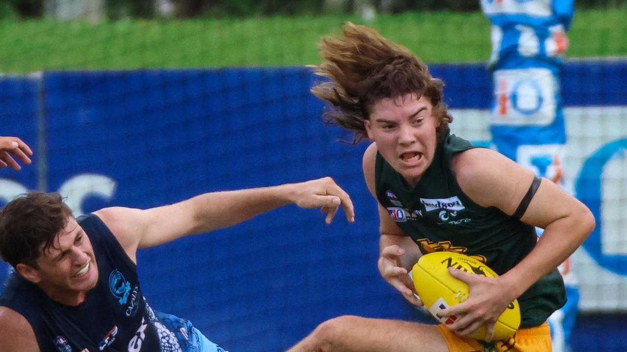 Parker Fawcett of St Mary's was named the Round 10 Rising Star nominee in the 2022-23 NTFL season. Picture: Celina Whan / AFLNT Media