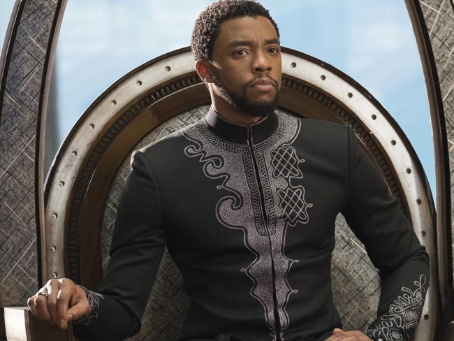 This image released by Disney shows Chadwick Boseman in a scene from Marvel Studios' "Black Panther." (Matt Kennedy/Marvel Studios-Disney via AP)