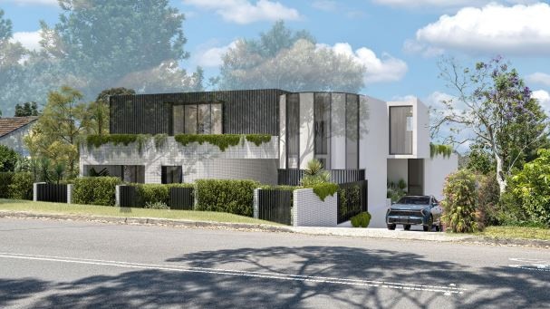 An artist's impression of a proposed four-storey seniors living apartment block with seven units on Melwood Ave, Forestville. It will replace a single house now on the block. Picture: CD Architects