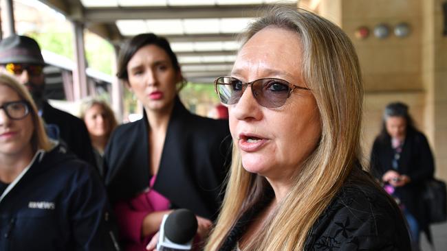 Jenny Hallam outside court in Adelaide in 2019. Photo: AAP Image/David Mariuz.