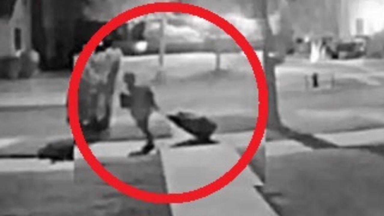 Grainy video showed a figure lugging away a bloody duffel bag