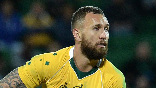 SPORT - Wallabies v Argentina Test at nib Stadium, Perth. Photo by Daniel Wilkins. PICTURED - Wallabies Quade Cooper gets a pass away