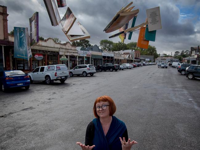 Clunes artistic director Ailsa Brackly du Bois in the main street of Clunes. Picture Jay Town.