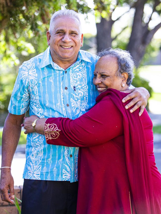 Jagdish Singh, pictured with his wife Padma, will also be made an Australian on January 26. Picture: Aaron Francis