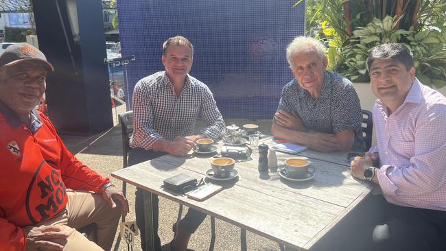 NT cricket identities Ken Vowles, Marcus Rosas and Charlie King have met with Himanshu Bhatia (right) who was banned after making an offensive comment.