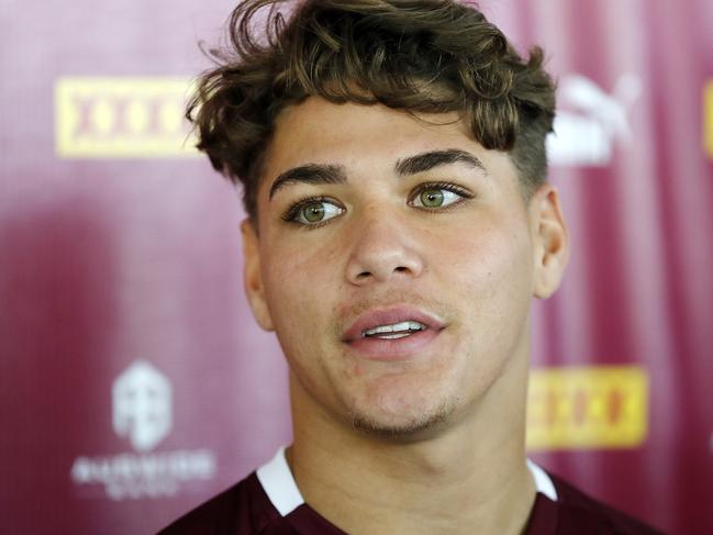 Reece Walsh from the Queensland Maroons pictured at the Sheraton Grand Mirage Resort, Gold Coast, 22nd of June 2021.  The Queensland State of Origin team is in camp on the Gold Coast ahead of game two at Suncorp Stadium.  (Image/Josh Woning)