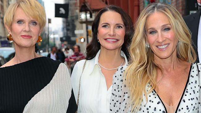 NEW YORK, NY - JUNE 08: Cynthia Nixon, Kristin Davis and Sarah Jessica Parker are seen attending a private celebration for the 'Sex and The City 25th Anniversary' Party in Downtown, Manhattan on June 08, 2023 in New York City.  (Photo by Jose Perez/Bauer-Griffin/GC Images)