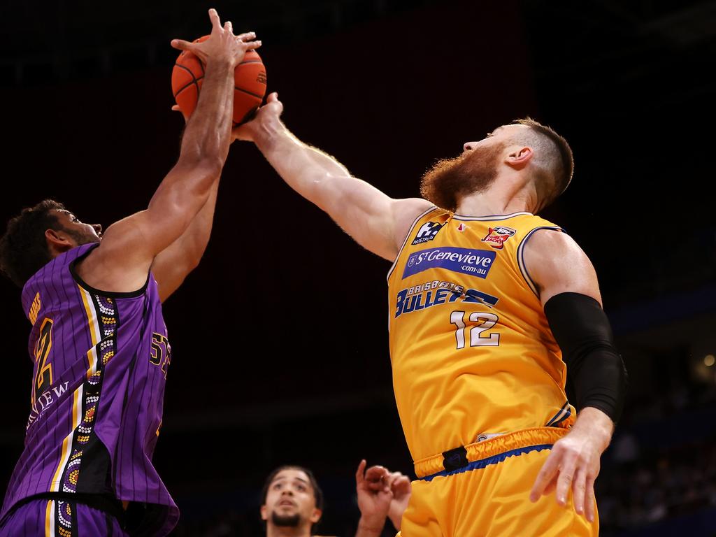 Aron Baynes showed signs of promise as his Bullets career starts to take flight. Picture: Mark Kolbe/Getty Images