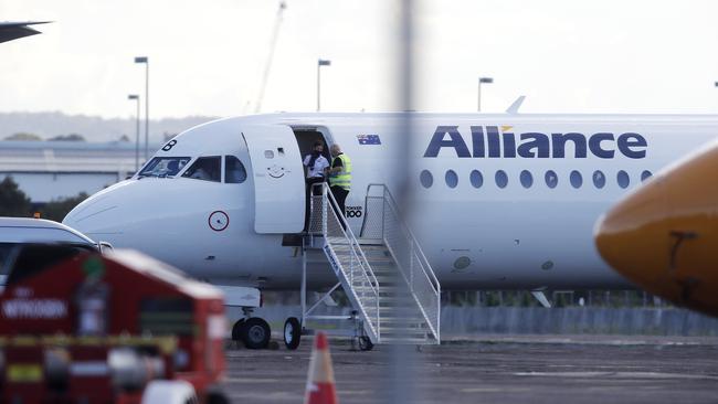 The Broncos fly to Sydney before Brisbane’s 5pm lockdown is enforced. Picture: Josh Woning