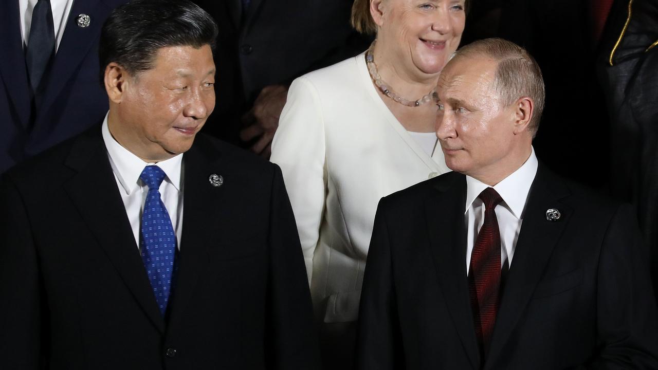 Chinese President Xi Jinping and Russian President Vladimir Putin in 2019. Picture: Dominique JACOVIDES / POOL / AFP.