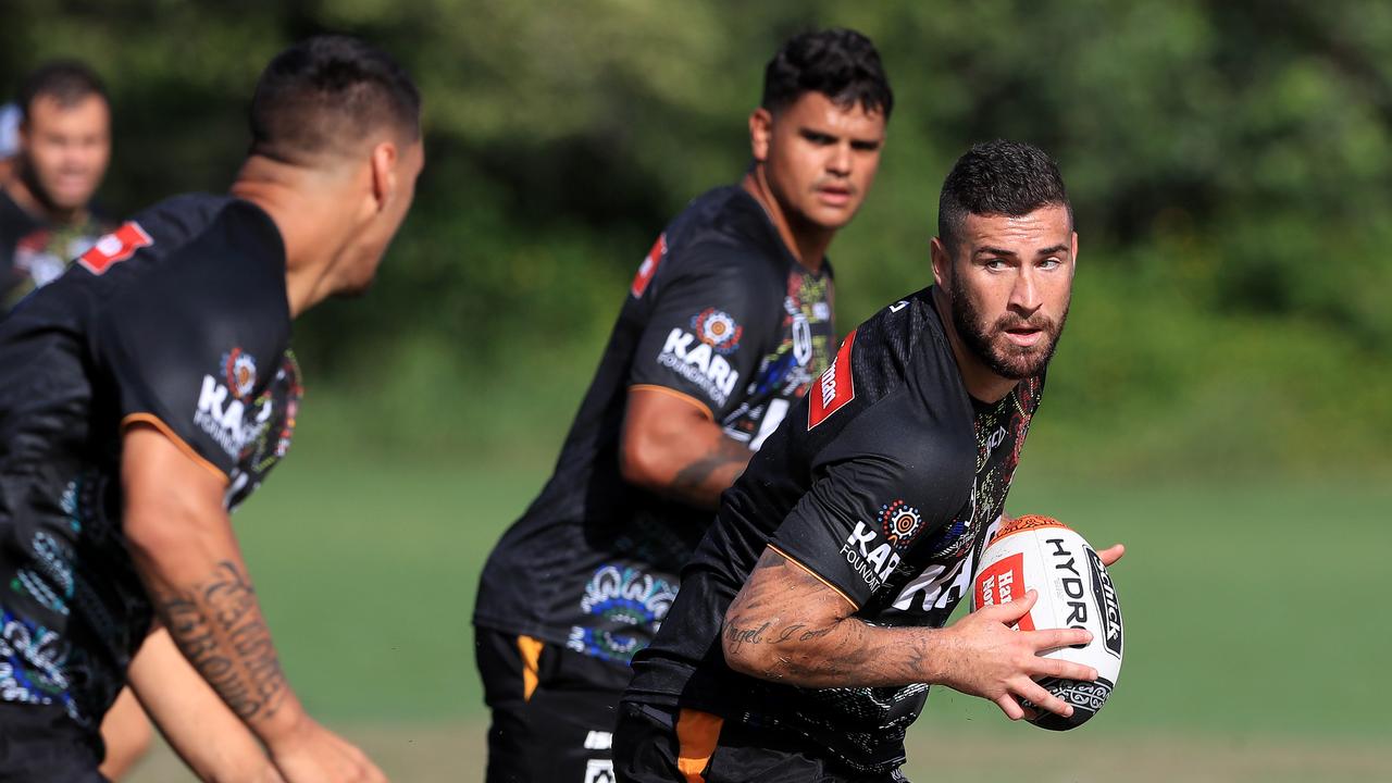 Joel Thompson and Latrell Mitchell during the recent All Stars camp