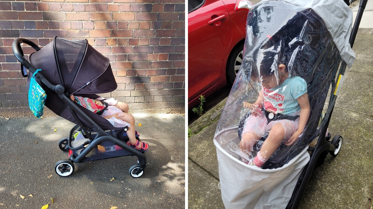With its crazy canopy coverage and packable rain cover, The Bugaboo Bufferfly Seat Pram is the one to beat. Picture: Stephanie Yip/Escape