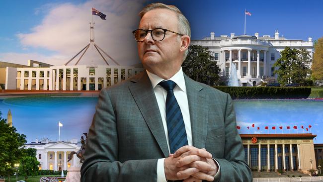 Since the Indigenous voice defeat, Anthony Albanese has held more press conferences overseas than he has in Australia. Illustration: Emilia Tortorella