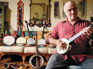 North Lismore man Daniel Paitson’s search for the perfect banjo has resulted in an impressive and varied collection. . Picture: Cathy Adams