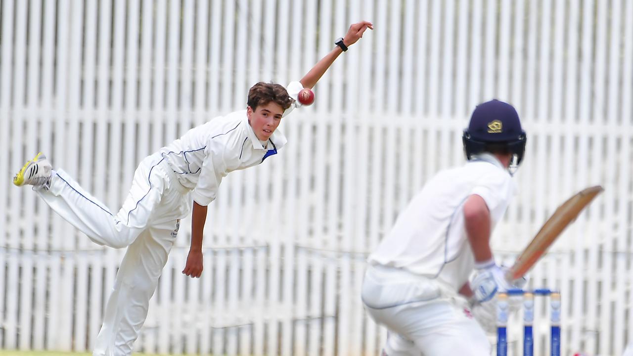 Churchie bowler Charlie Moore . Picture, John Gass