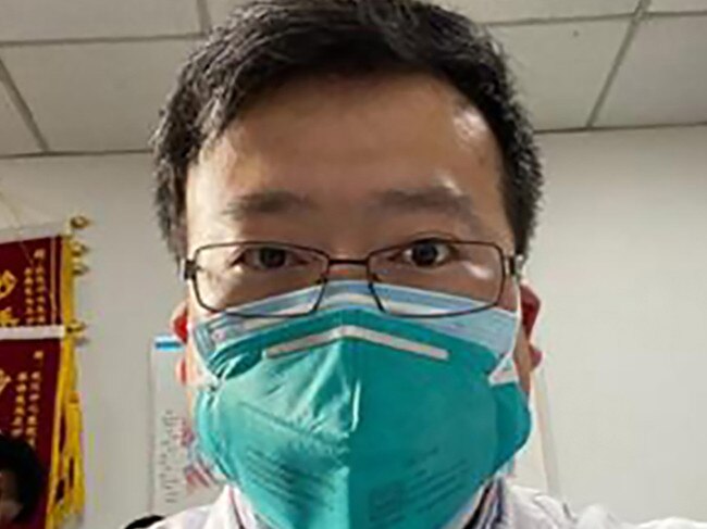 Chinese doctor Li Wenliang died on February 7, at the Wuhan Central Hospital. He sounded warnings about the new virus, which were suppressed by the police, unleashing a wave of anger at the government's handling of the crisis. Picture: Li Wenliang/Social Media/AFP