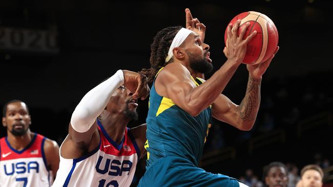 Patty Mills in action against Team USA. Picture: Adam Head