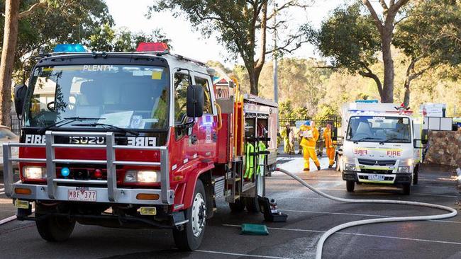 Fire crews arrive at the scene. Picture: Blair Dellemijn — Uniform Photography