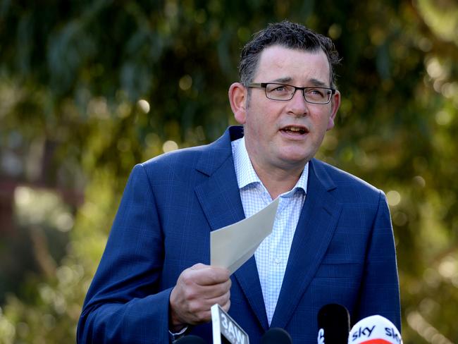 Victorian Premier Daniel Andrews addresses the media at a press conference at Greensborough in Melbourne's outer north-east today. Picture: NCA NewsWire / Andrew Henshaw