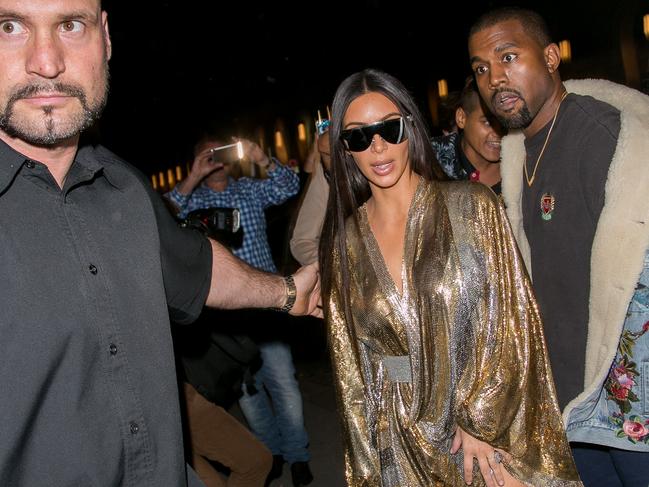 Kim Kardasian West and Kanye West arrive at the Balmain after party on September 29, 2016 in Paris, France. Picture: Getty
