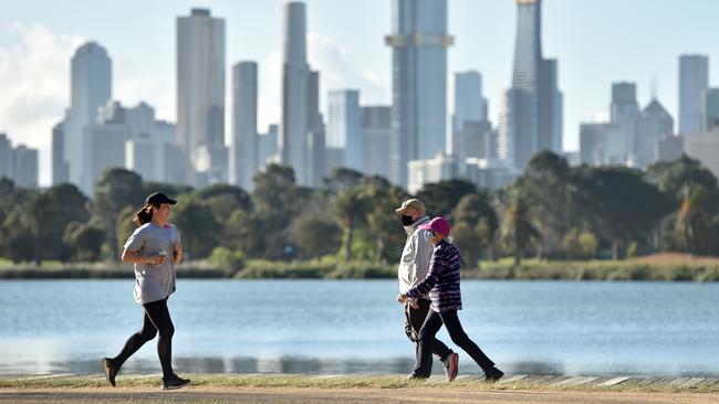 Victorians can soon look forward to an extra hour outdoors with a mask on. Picture: Nicki Connolly