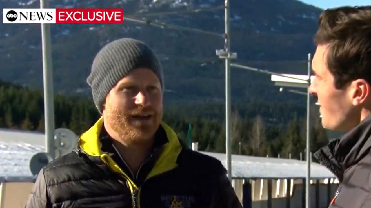 Prince Harry spoke to Will Reeve on ABC US’ Good Morning American program. Picture: ABC.