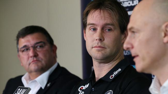 Carlton president Mark LoGiudice has backed David Teague to be coach next year. Picture: Michael Klein