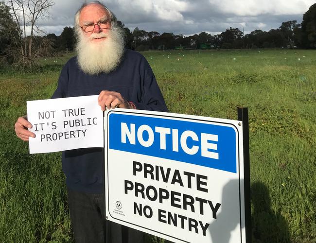 David Clarke of Crystal Brook, southwest of the railway line, where he has been restoring the natural vegetation to a degraded site but has now been prohibited from entering the property, battling with the Department of Planning, Transport and Infrastructure.