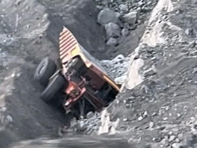 A man was injured when the heavy vehicle he was in rolled at Coppabella mine on December 5. Picture: Contributed