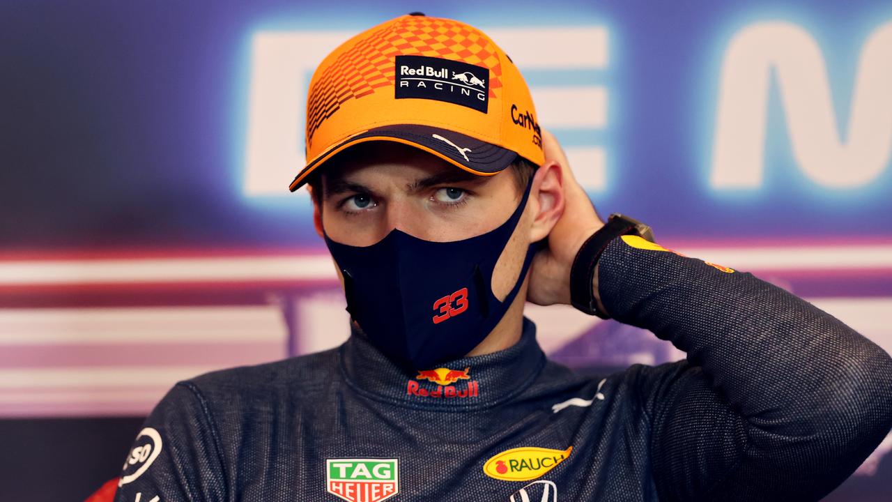 MONTE-CARLO, MONACO - MAY 23: Race winner Max Verstappen of Netherlands and Red Bull Racing talks in a press conference after the F1 Grand Prix of Monaco at Circuit de Monaco on May 23, 2021 in Monte-Carlo, Monaco. (Photo by Clive Rose/Getty Images)