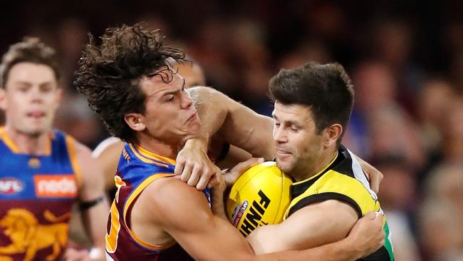 Captain Trent Cotchin encouraged his teammates to enjoy the finals opportunity. Picture: Michael Willson.