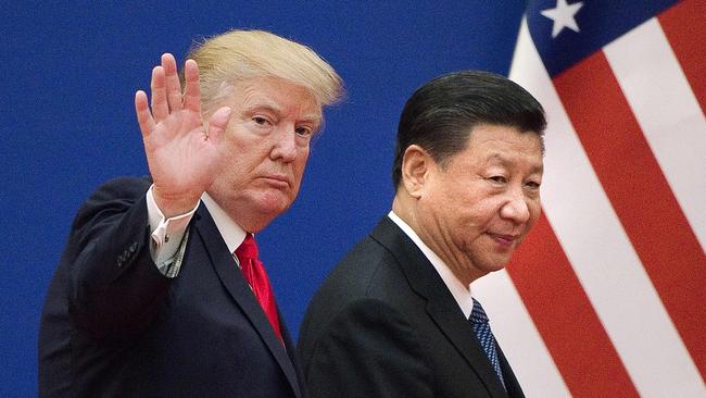 Donald Trump and Xi Jinping in Beijing in 2017. Picture: AFP