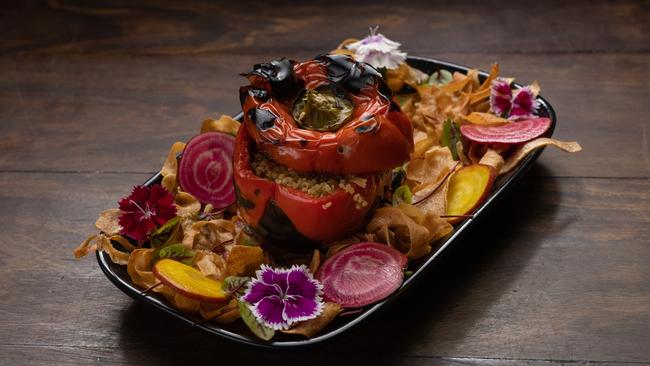 The capsicum stuffed with pulled pork. Photograph: David Kelly