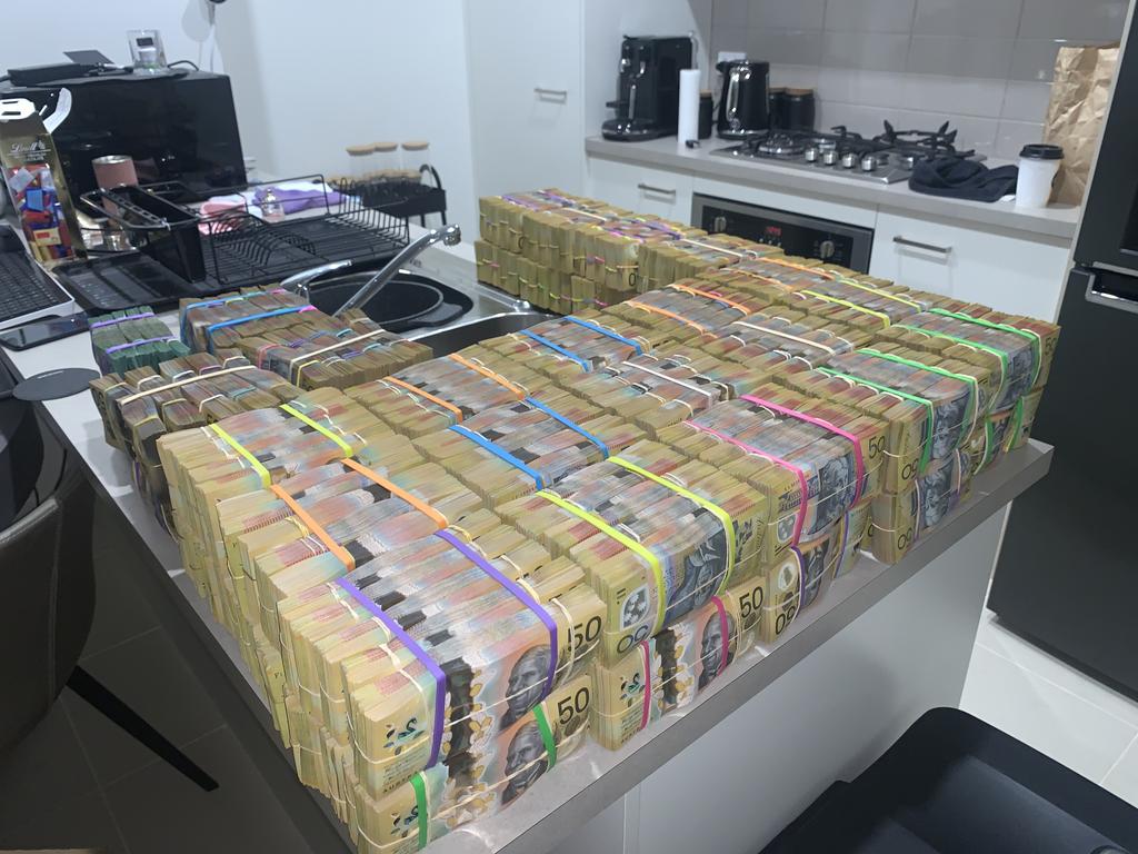 Cash seized by police from properties linked to George Marrogi.